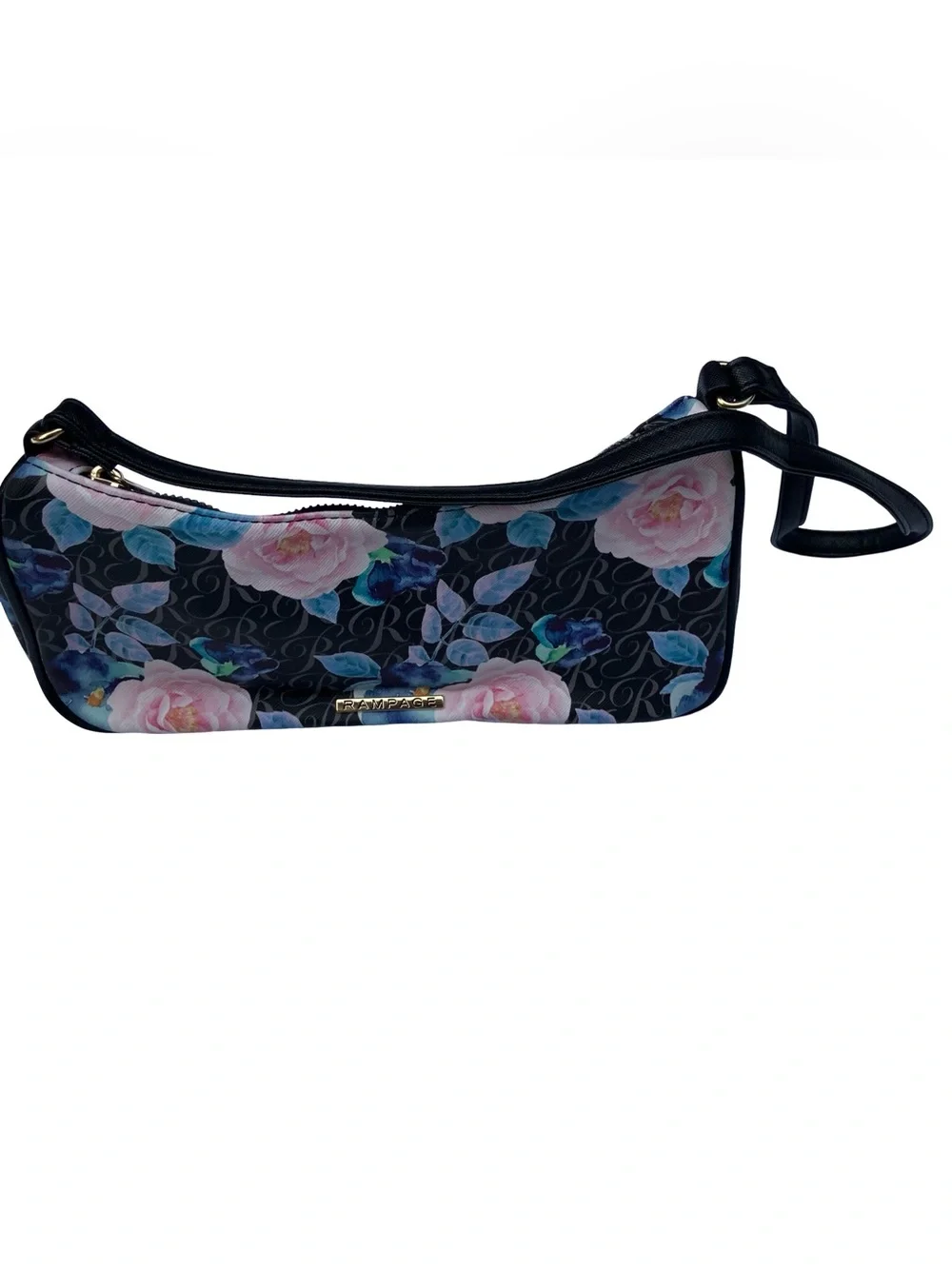 Rampage Floral Shoulder Bag Black Boho 90s Retro Purse Compact
